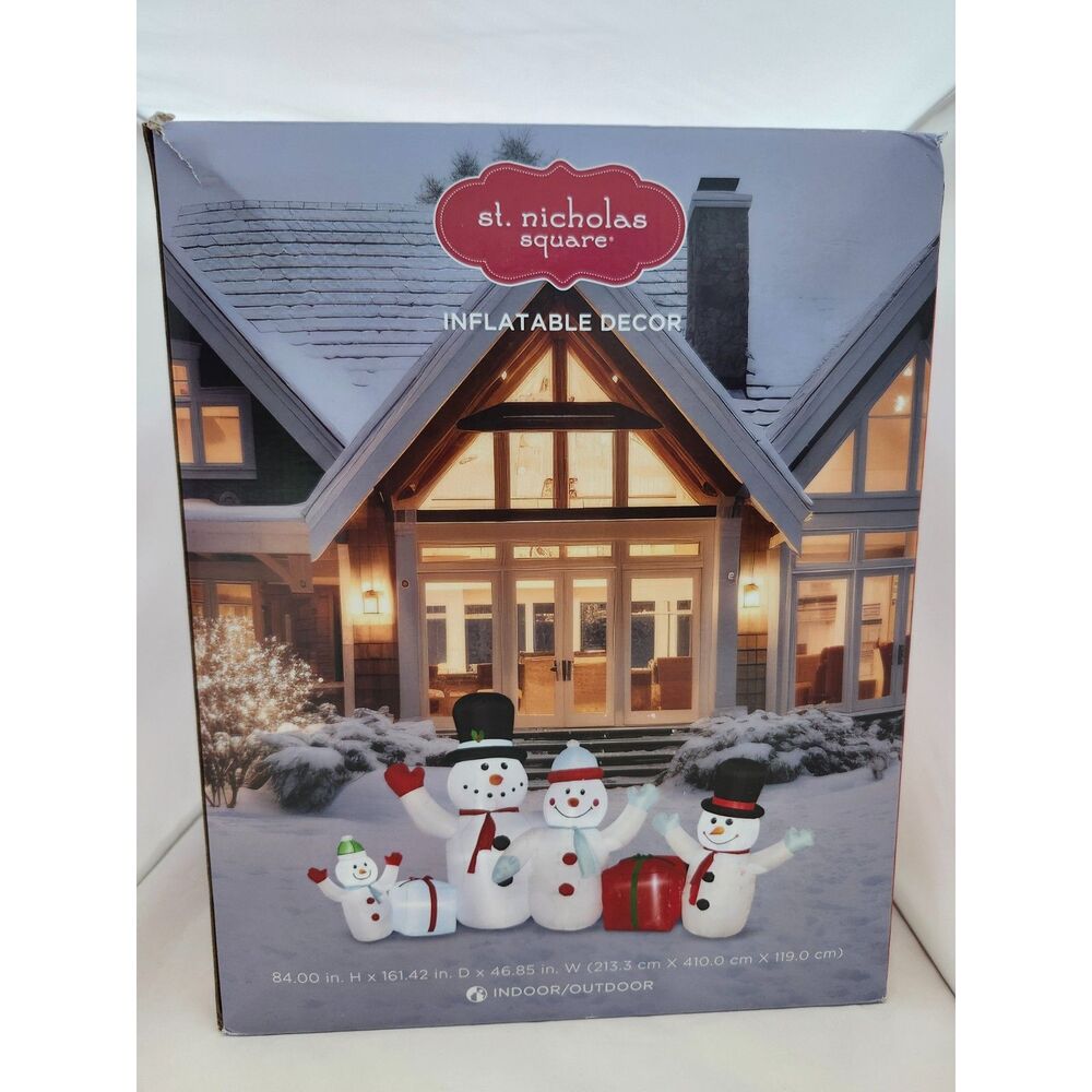 St. Nicholas Square Inflatable Snowman Family – Indoor/Outdoor – 7 ft x 13 ft